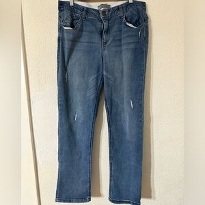 Wit&Wisdom Gemma Mid-rise Girlfriend Jeans Blue Stretch Denim Contour Shape Sz14